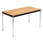 Table modulaire modula rectangle - l. 140 x p. 70 cm - plateau htre - pieds chrome