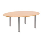 Table ovale de runion consul l. 200 x p. 120 cm - htre pieds aluminium