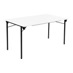 Table pliante budget multiples usages rectangle l. 140 x p. 80 cm - plateau blanc - pieds noir