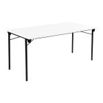 Table pliante budget multiples usages rectangle l. 160 x p. 80 cm - plateau blanc - pieds noir