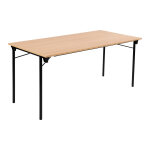 Table pliante budget multiples usages rectangle l. 160 x p. 80 cm - plateau ch�ne - pieds noir