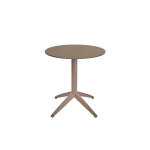 Table pliante quatro à plateau basculant rond 70 cm en polypropylène usage extérieur - taupe Table pliante quatro à plateau basculant rond 70 cm en polypropylène usage extérieur - taupe