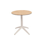Table pliante quatro  plateau basculant ronde  70 cm, en polypropylne usage extrieur - chne