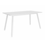 Table rectangulaire halden - l. 140 x p. 80 cm - plateau blanc - pieds m�tal blanc