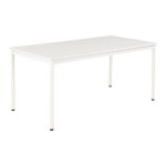 Table de restauration budget 160 x 80 cm - plateau blanc - pieds m�tal blanc