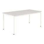 Table de restauration budget 180 x 80 cm - plateau stratifi� gris - pieds m�tal blanc