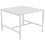 Table de r�union burocolor - l. 140 x p. 143 cm - plateau blanc - pieds blanc