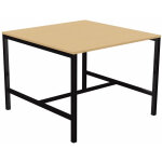 Table de r�union burocolor - l. 140 x p. 143 cm - plateau h�tre - pieds noir