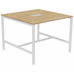 Table de réunion burocolor avec trappe d'accès - l. 140 x p. 143 cm - plateau chêne nebraska - pieds ... Table de réunion burocolor avec trappe d'accès - l. 140 x p. 143 cm - plateau chêne nebraska - pieds ...