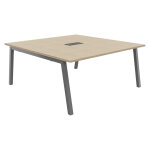 Table de réunion burocolor a avec trappe d'accès - l. 160 x p. 163 cm - plateau chêne - pieds aluminium ... Table de réunion burocolor a avec trappe d'accès - l. 160 x p. 163 cm - plateau chêne - pieds aluminium ...