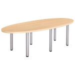 Table de réunion consul 1 / 2 rond - Élement suivant - l. 140 x p. 120 cm - chêne pieds aluminium Table de réunion consul 1 / 2 rond - Élement suivant - l. 140 x p. 120 cm - chêne pieds aluminium