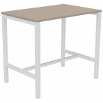 Table de runion coworking burocolor - l. 120 x p. 80 cm - plateau argile - pieds blanc