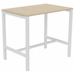 Table de réunion coworking burocolor - l. 120 x p. 80 cm - plateau chêne - pieds blanc Table de réunion coworking burocolor - l. 120 x p. 80 cm - plateau chêne - pieds blanc