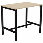 Table de r�union coworking burocolor - l. 120 x p. 80 cm - plateau ch�ne - pieds noir