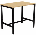 Table de r�union coworking burocolor - l. 120 x p. 80 cm - plateau h�tre - pieds noir