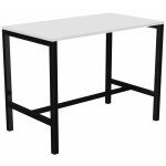 Table de r�union coworking burocolor - l. 140 x p. 80 cm - plateau blanc - pieds noir