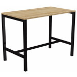 Table de r�union coworking burocolor - l. 140 x p. 80 cm - plateau ch�ne nebraska - pieds noir