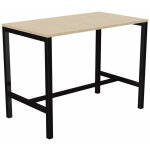 Table de r�union coworking burocolor - l. 140 x p. 80 cm - plateau ch�ne - pieds noir