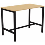 Table de r�union coworking burocolor - l. 140 x p. 80 cm - plateau h�tre - pieds noir