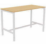 Table de r�union coworking burocolor - l. 160 x p. 80 cm - plateau h�tre - pieds blanc