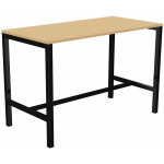 Table de r�union coworking burocolor - l. 160 x p. 80 cm - plateau h�tre - pieds noir