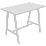 Table de r�union coworking coh�sion h. 107 x l. 140 x p. 80 cm - plateau blanc - pieds blanc