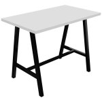 Table de r�union coworking coh�sion h. 107 x l. 140 x p. 80 cm - plateau blanc - pieds noir