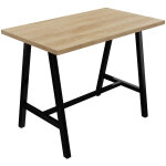 Table de r�union coworking coh�sion h. 107 x l. 140 x p. 80 cm - plateau ch�ne nebraska - pieds noir