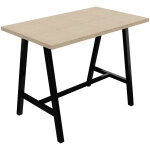 Table de r�union coworking coh�sion h. 107 x l. 140 x p. 80 cm - plateau ch�ne - pieds noir