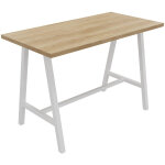 Table de r�union coworking coh�sion h. 107 x l. 160 x p. 80 cm - plateau ch�ne nebraska - pieds blanc ...