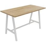 Table de r�union coworking coh�sion h. 107 x l. 180 x p. 90 cm - plateau ch�ne nebraska - pieds m�tal ...