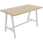 Table de r�union coworking coh�sion h. 107 x l. 180 x p. 90 cm - plateau ch�ne - pieds blanc