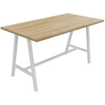 Table de r�union coworking coh�sion h. 107 x l. 200 x p. 100 cm - plateau ch�ne nebraska - pieds m�tal ...