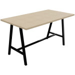Table de r�union coworking coh�sion h. 107 x l. 200 x p. 100 cm - plateau ch�ne - pieds m�tal noir