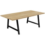 Table de runion coworking cohsion h. 74 x l. 200 x p. 100 cm - plateau chne nebraska - pieds noir