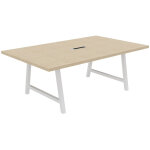 Table de r�union coworking coh�sion h. 74 x l. 200 x p. 120 cm avec �lectrification - plateau ch�ne - ...