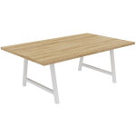 Table de réunion coworking cohésion h. 74 x l. 200 x p. 120 cm - plateau chêne nebraska - pieds blanc ... Table de réunion coworking cohésion h. 74 x l. 200 x p. 120 cm - plateau chêne nebraska - pieds blanc ...