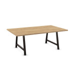 Table de r�union coworking coh�sion h. 74 x l. 200 x p. 120 cm - plateau ch�ne nebraska - pieds noir