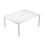 Table de réunion eminence - l. 160 x p. 120 cm - trappe d accès centrale - plateau blanc - pieds blanc ... Table de réunion eminence - l. 160 x p. 120 cm - trappe d accès centrale - plateau blanc - pieds blanc ...