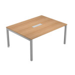 Table de r�union eminence 2 - l. 160 x p. 120 cm - trappe d acc�s centrale - plateau h�tre - pieds aluminium ...