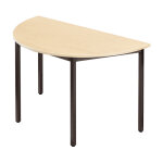 Table de r�union modulable 1 / 2 rond - l. 120 x p. 60 cm - plateau erable - pieds noir