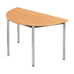 Table de r�union modulable 1 / 2 rond - l. 120 x p. 60 cm - plateau h�tre - pieds gris