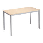Table de réunion modulable rectangle - l. 120 x p. 60 cm - plateau erable - pieds aluminium Table de réunion modulable rectangle - l. 120 x p. 60 cm - plateau erable - pieds aluminium