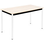 Table de runion modulable rectangle - l. 120 x p. 60 cm - plateau erable - pieds blanc