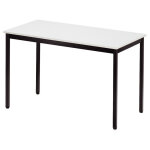Table de r�union modulable rectangle - l. 120 x p. 60 cm - plateau gris - pieds noir