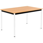 Table de r�union modulable rectangle - l. 120 x p. 60 cm - plateau h�tre - pieds blanc