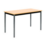 Table de r�union modulable rectangle - l. 120 x p. 60 cm - plateau h�tre - pieds gris