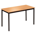 Table de r�union modulable rectangle - l. 120 x p. 60 cm - plateau h�tre - pieds noir