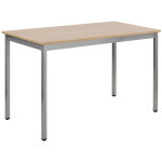Table de runion modulable rectangle - l. 140 x p. 70 cm - plateau chne - pieds gris
