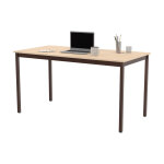 Table de runion modulable rectangle - l. 140 x p. 70 cm - plateau erable - pieds brun